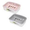 Open Design Soap Dish with Removable Drain Tray Soap Dish Gray 3ea
