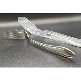 RSVP Beaded Stainless 18/10 Glossy Silverware Flatware 2 Dinner Forks 8” NOS