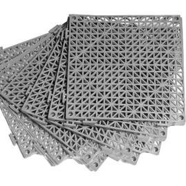 8Pack Rubber Mats with Holes, 12” x 12” Non-Slip Drain Flooring Mat for HotTub Pool Deck, Soft PVC Cushion Mats Splicing Rubber Tiles with Holes for Doormat Porch Patio Kennel Fool