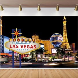 Pnylzzyxh Las Vegas Photography Backdrop Casino City Night Casino Night Backdrop Scenery City Billboard Banner Backgrounds Celebration Props Party Studio Props 10x10ft