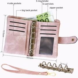 A8/M5 Household Folder with Binder, 250 Sheets of Filling Paper, A8 Regular Rings Planner, Money Book for Money, Financial Planner, Money Folder Pocket Organiser Planner, Household Planner (Pink)
