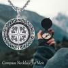 HUKKUN Fidget Compass Necklace Sterling Silver Abalone Shell Anxiety Compass