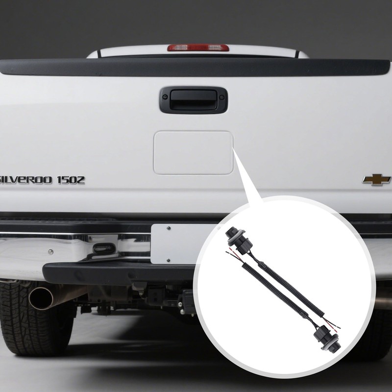 2 Pcs License Plate Light Socket Black Rear Lamp Wire