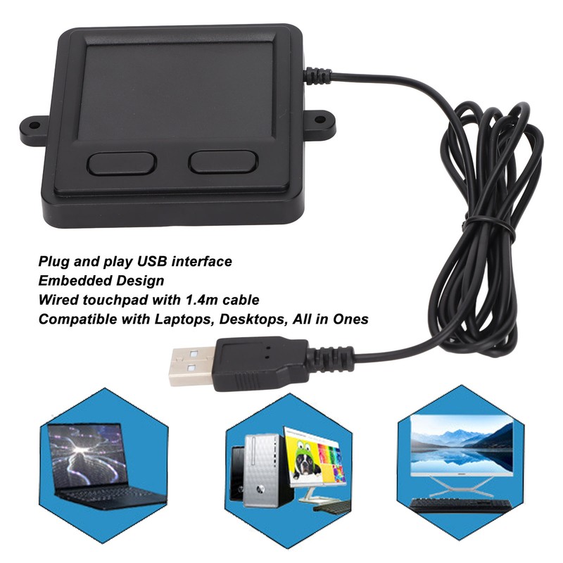 Trackpad USB Wired Embedded Compact Size 2 Buttons Portable Practical