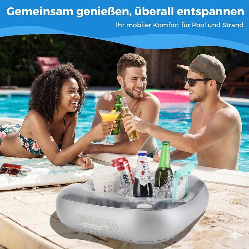 YODOOLTLY Inflatable Floating Drink Holder with 6 Holes Large Capacity