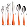 DINYWOW 20-Pieces Orange Silverware Sets for 4,Orange Handle Stainless Steel