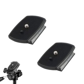 JeoPoom Camera Quick Release Plate [Pack of 2], Universal Camera Quick Release Plate, Black Quick Release Plate, Tripod Head for Most Tripods, with 1/4 Inch Screw