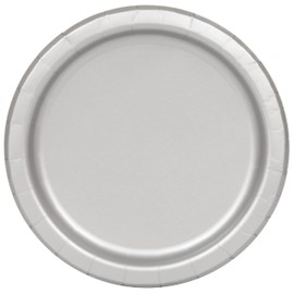 Unique 33448EU Eco-Friendly Paper Plates-23 cm-Silver Colour-16 Count (Pack of 1), Pack of 16