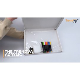 TrendVa Acrylic Magnetic Monthly Fridge Calendar W/ 8 Color Markers Dry Erase Board