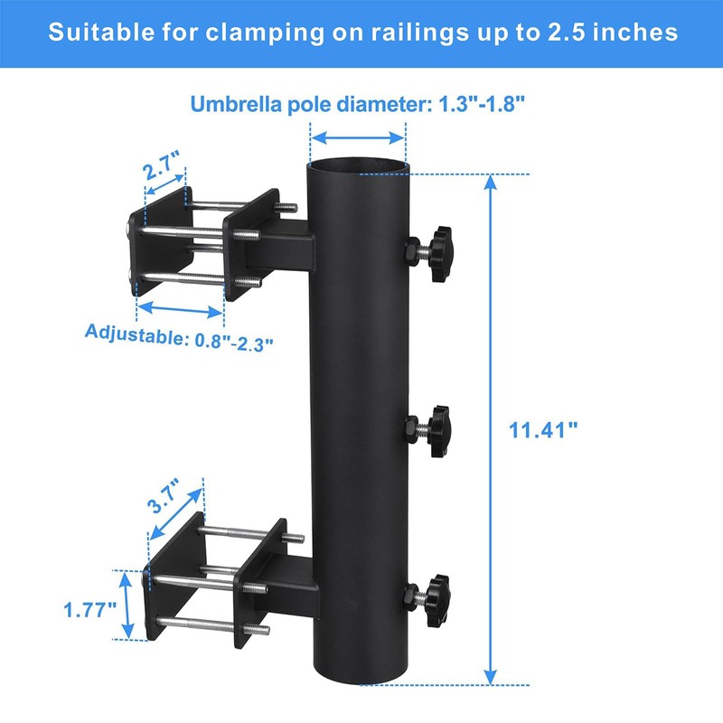 YZZHAJ Patio Umbrella Holder, Heavy Duty Adjustable Metal Sun Umbrella