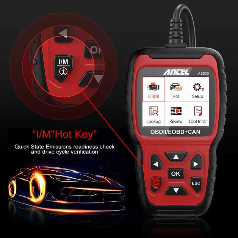 Ancel Automotive Code Reader OBD2 Car Scanner OBDII Engine Fault
