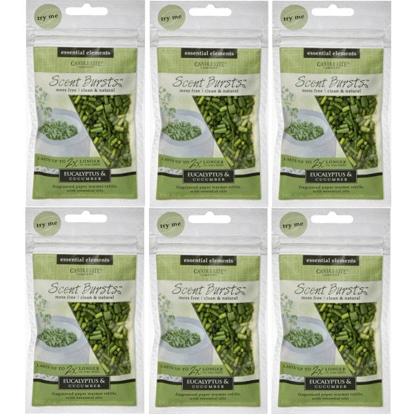 Candle-lite 6 Pack Essential Elements Scent Bursts Eucalyptus & Cucumber