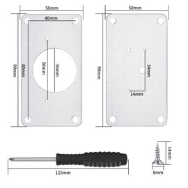 16 Pcs Cabinet Hinge Repair Plates, Cabinet Door Hinge Repair Kit Stainless Steel for Furniture, Cabinet, Drawer, Window, Repair Plates, with Screwdriver