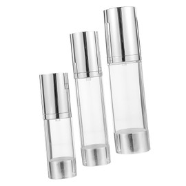 OATIPHO 3Pcs Travel Airless Lotion Pump Bottles Portable Cosmetic Containers for Lotion Essential Oils Durable Multi Use Jars with Pump Design for Easy Dispensing