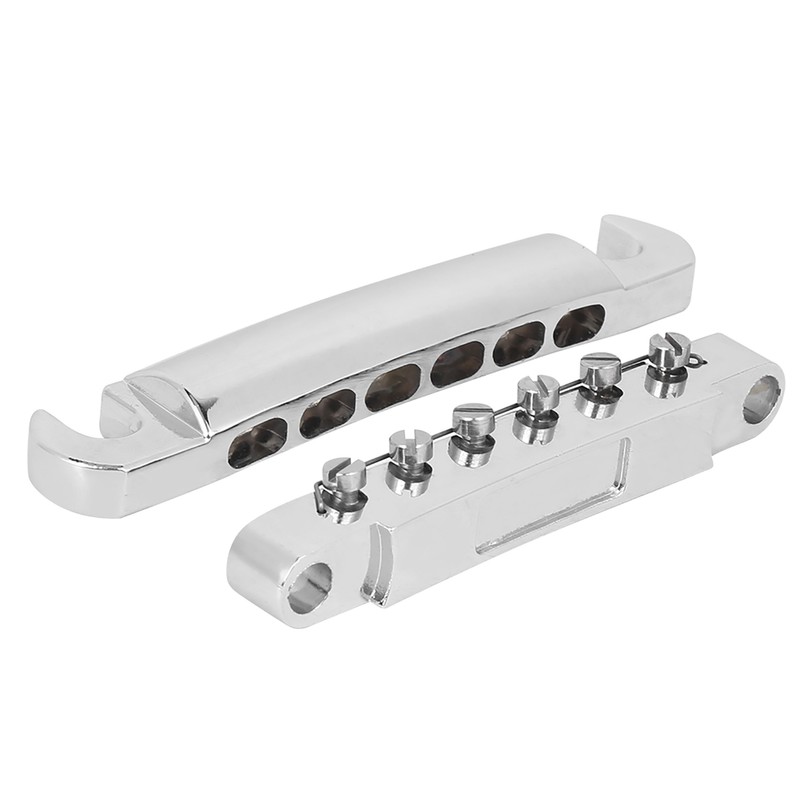 Electric Guitar Bridge Full Set 12 String Zinc Alloy Silver