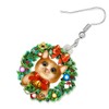Cute Christmas Cat Earrings Dangle For Women Girls Charm Decoration