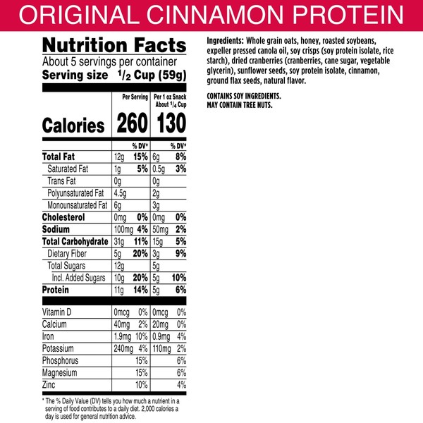 Bear Naked Granola Cereal, Breakfast Snacks, Original Cinnamon (6 Bags)