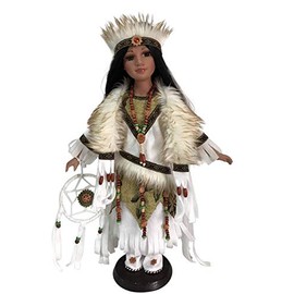KINNEX COLLECTIONS SINCE 1997 16" Collectible Native American Indian Porcelain Doll (Induma) D16747