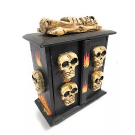Tikimaster Armoire w/ Flames 13" X 11" - Crossbones Decor | #kng21069