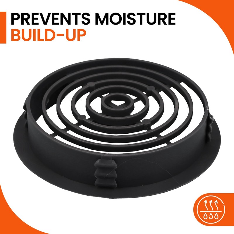 10 x Anthracite Grey Plastic 70mm Round Soffit Air Vents/Push