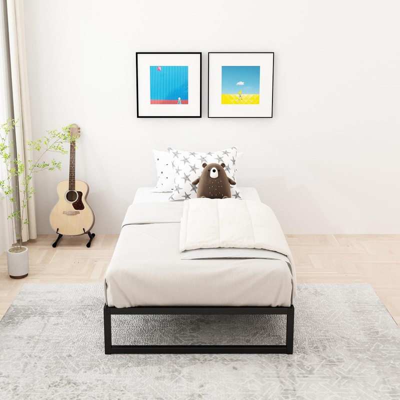 Lutown-Teen 12 Inch Twin Size Bed Frames with Heavy Duty