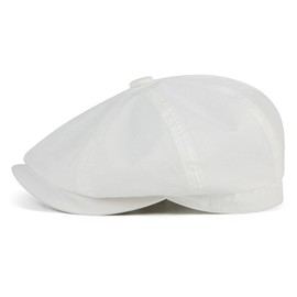 BOTVELA Men's Newsboy Gatsby Hat Cotton Vintage Flat Ivy Cabbie Cap (White, 7 1/4)