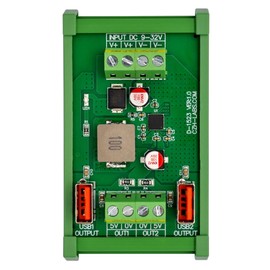 DIN Rail Mount USB DC5V 2.4/4.8Amp Buck Converter Step-down Regulator Module, Support USB DCP BC1.2 Protocol