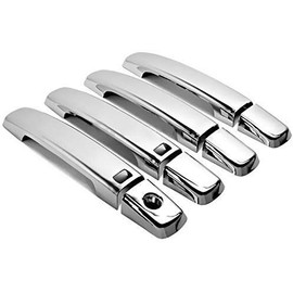 GHXSport Chrome Door Handle Cover W/O Passenger Side Keyhole with Smart Key Hole for Nissan Sentra 07-12 / Altima 07-13 / Frontier 05-17 / Maxima 04-08 / Quest 2004-2009