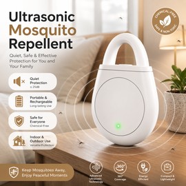Portable Ultrasonic Mosquito Repellent Device – Rechargeable Wearable Pest Deterrent for Camping & Home