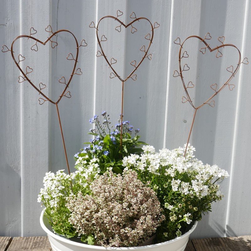 Storm's Gartenzaubereien Decorative Garden Stake Hearts Set of 3 for