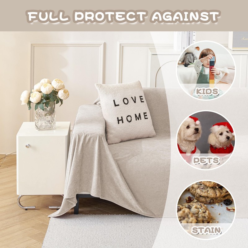MYSKY HOME Couch Cover Sofa Covers for 3 Cushion Couch,