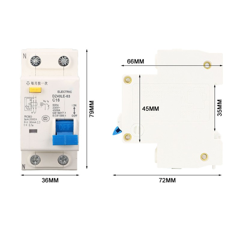 Air Switch with Leakage Protector Single Handle Circuit Breaker for