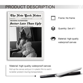 Trendy Cowgirl Wall Art, Retro Newspaper Print Wall Art, New York News Girls Just Wanna Have Fun Wall Art Vintage Magazine Cover Bar Cart Wall Decor, Girly Dorm Room Vintage Art 12x16in Unframed