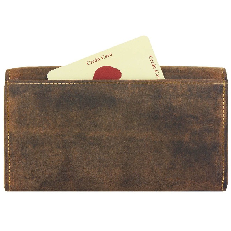 Greenburry Vintage 1785A-25 Leather Waiter's Wallet with Window, brown