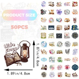 50 Stück Bibelvers-Aufkleber – Inspirierende Jesus-Sticker, wasserfest, farbbeständig – Christliche Aufkleber für Frauen, Männer, Kinder, Wasserflaschen, Tagebücher und mehr – Inklusive Geschenkbox