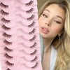 Glowing Win Half Eyelashes, Cateye Natural Look Artificial Eyelashes, 10
