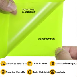 FORBELL Plotter Film Textile, 30.5 cm x 6.1 m Heat Transfer Vinyl Flex Film (Neon Green, 6.1 m)