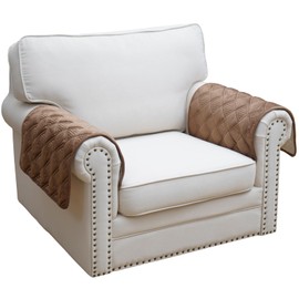 Eismodra Chair Arm Covers,Couch Arm Cover for Sofa Recliner Armchair Cats Dogs,Non Slip Armrest Arm Rest Slipcover Reclining Furniture Protectors (Light Brown, Set of 2)