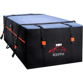 RoofPax 23 cft. Extra Waterproof Rooftop Cargo Carrier Bag, Double Weatherproof Zippers,10 Heavy-Duty Tie-Down Straps fit Cars with/Without a Rack or Side Rails, Safety Hooks Included