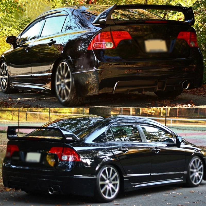 munirater Rear Trunk Spoiler Wing Lip Black ABS Plastic For