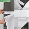 eachope No Hook Long Shower Curtain Set with Snap-in Fabric