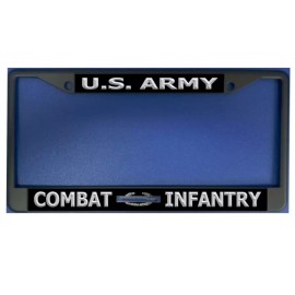 ARMY COMBAT INFANTRY USA MADE BLACK LICENSE PLATE FRAME