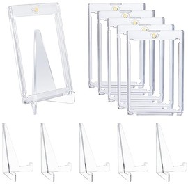 SWAWIS Set of 5 Magnetic Card Holder 35PT Card Holder Trading Cards Ultra Clear UV Protection Cards Frame Trading Card Cases Magnetic Toploader Plus Feet