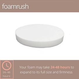 FoamRush 7" x 18" Diameter Premium Quality High Density Upholstery Foam (Bar Stools, Seat Cushion, Pouf Insert, Patio Round Cushion Replacement) Made in USA