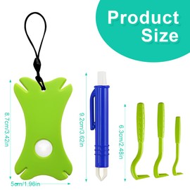 EIROVYA Tick Tweezers 6 in 1, Tick Tweezers for Dogs, Tick Card Complete Set for Removing Ticks for Humans Dogs Children, black