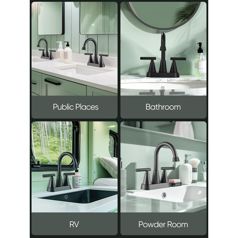 Cobbe Bathroom Faucets for Sink 3 Hole, 4 Inch with