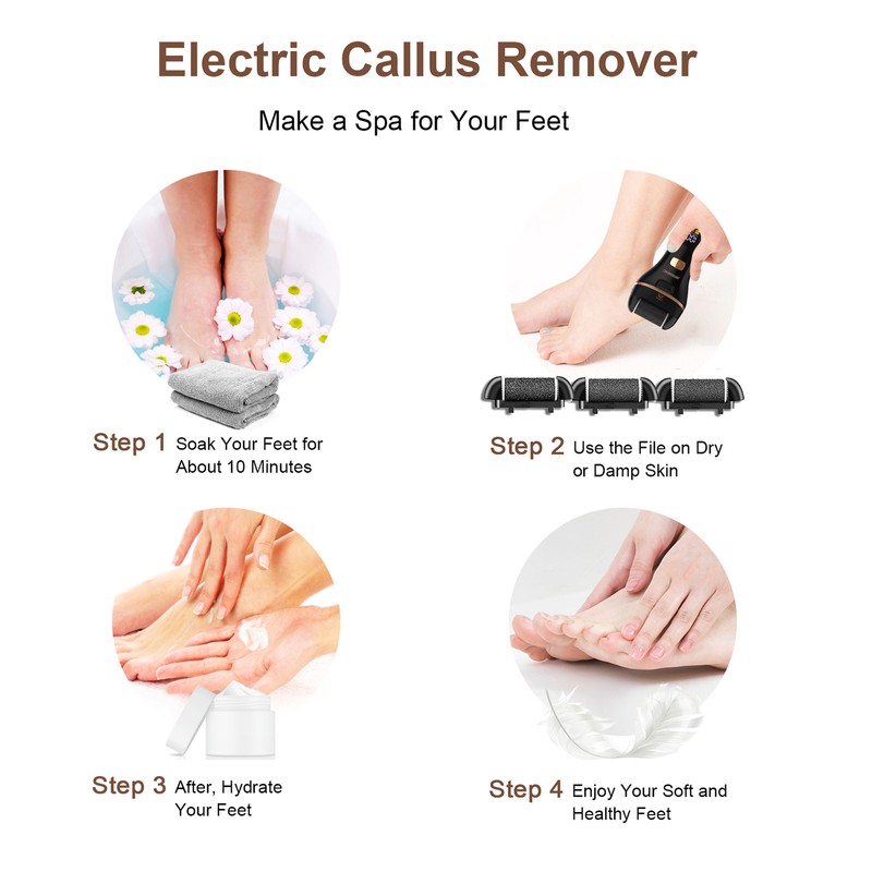 Electric Foot Grinder with LED Light Callus Remover Dead Skin