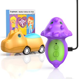 Inspireyes Dinosaur Walkie Talkies for Kids Rechargeable, Dino Toy Cars for Boys & Girls Ages 3-7, Crystal-Clear Audio, 48 Hours of Play, Fun Indoor & Backyard, Birthday Gift for Toddler, 2 Pack