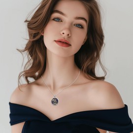 Alphm Egyptian Cat Necklace 925 Sterling Silver Bastet Goddess Pendant Necklace Ancient Egyptian Jewelry for Women