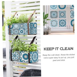 STOBAZA Sturdy PVC Kitchen Tile Decals 48pcs Removable Wall Stickers for DIY Decor